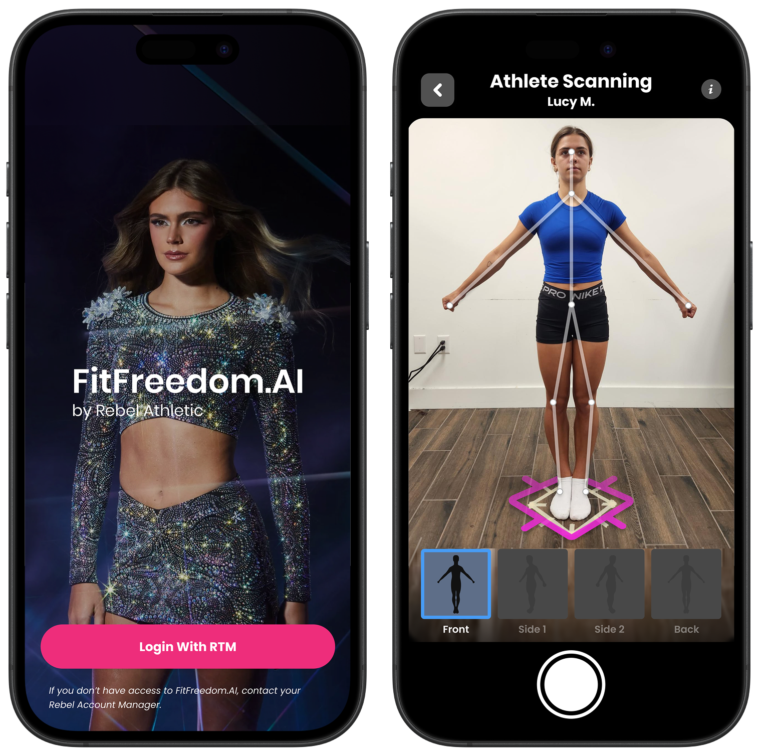 Image of two phones for a project called Fit Freedom